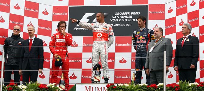 El podio del GP de Alemania en 2011