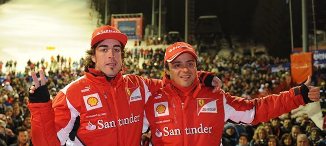 Fernando Alonso y Felipe Massa en el 'Wrooom 2012'