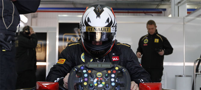 Kimi en su primer test con Lotus