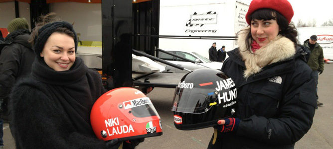 cascos de Lauda y Hunt