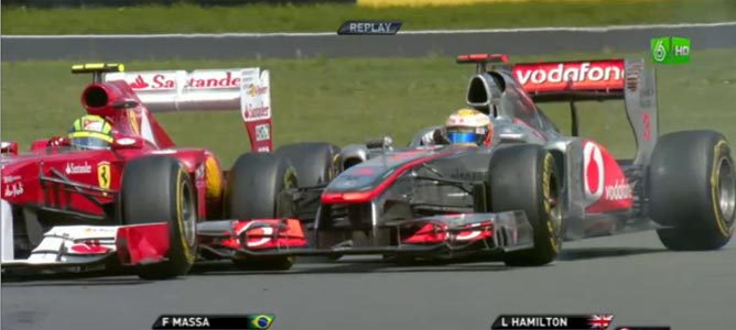 Massa y Hamilton en el GP de Gran Bretaña 2011