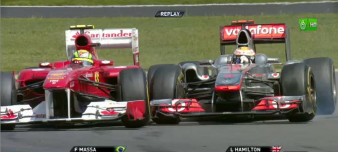 Massa y Hamilton en el GP de Gran Bretaña 2011