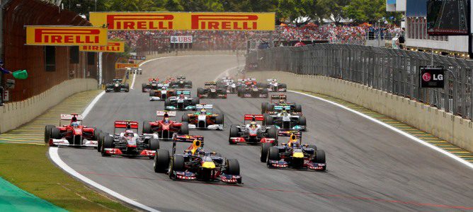 Salida del Gran Premio de Brasil de 2011