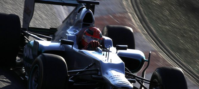 Schumacher en los test de Barcelona