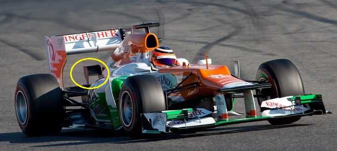 Pequeño alerón sobre el difusor en el Force India