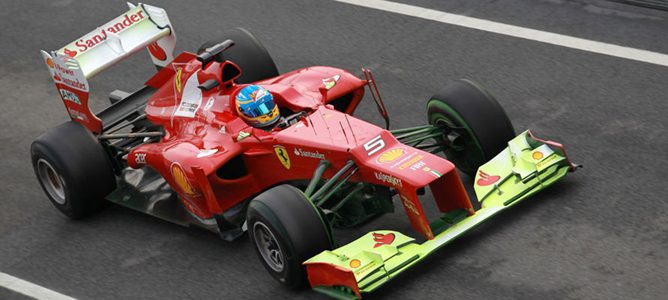 Fernando Alonso en los test de Montmeló 2012