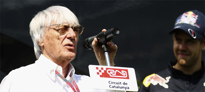 Ecclestone habla en un evento en Montmeló