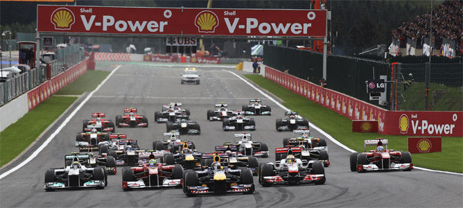 Salida del Gran Premio de Bélgica 2011