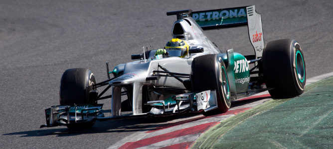 Nico Rosberg en los test de Montmeló