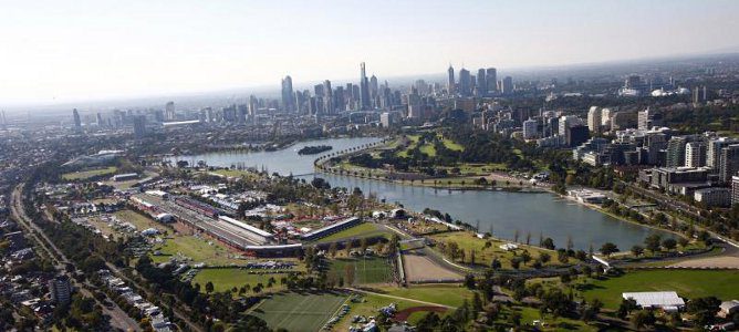 Vista aérea del circuito de Albert Park