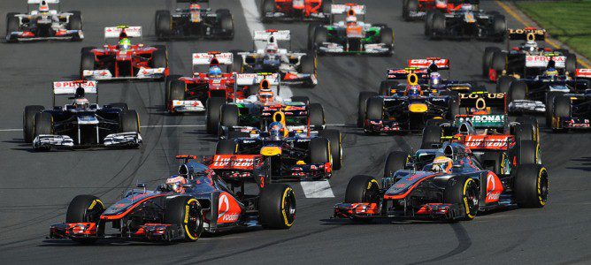 Salida del Gran Premio de Australia de 2012