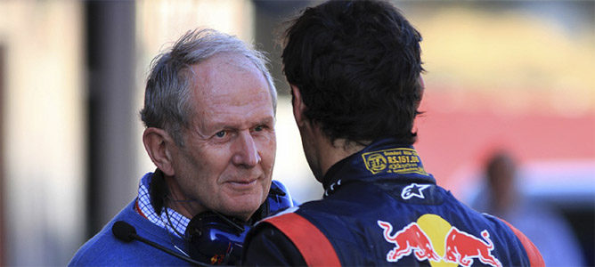 Helmut Marko habla con Mark Webber