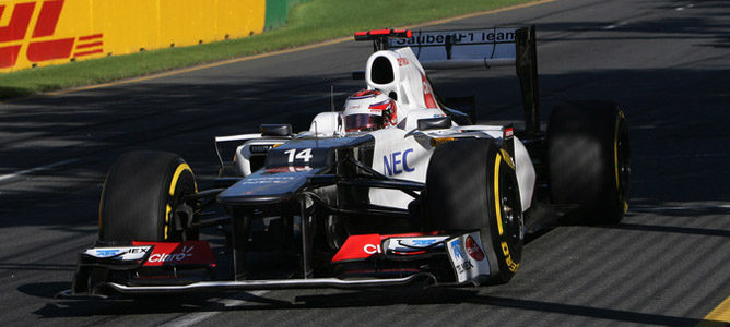 Kamui Kobayashi en el circuito de Albert Park