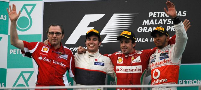 podio GP de Malasia 2012