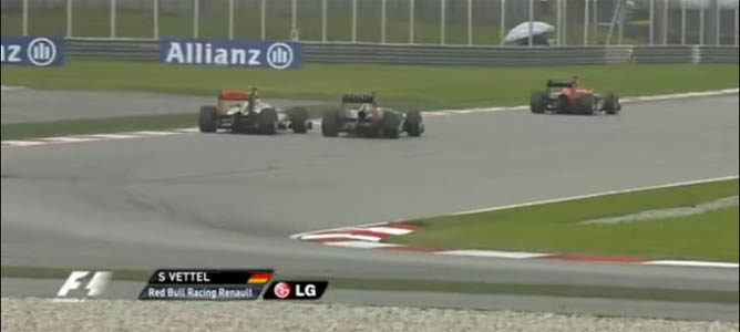 La maniobra entre Vettel y Karthikeyan