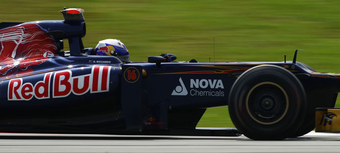 Daniel Ricciardo en el circuito de Sepang