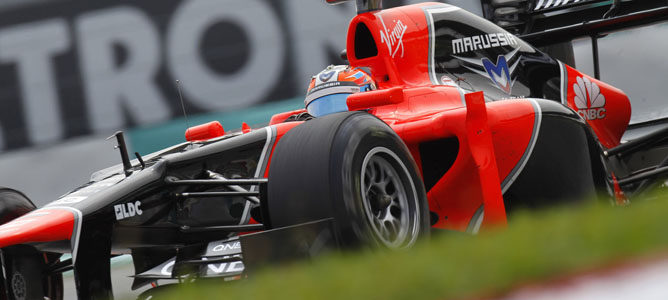 Timo Glock en el circuito de Sepang