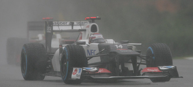 Kamui Kobayashi en el circuito de Sepang