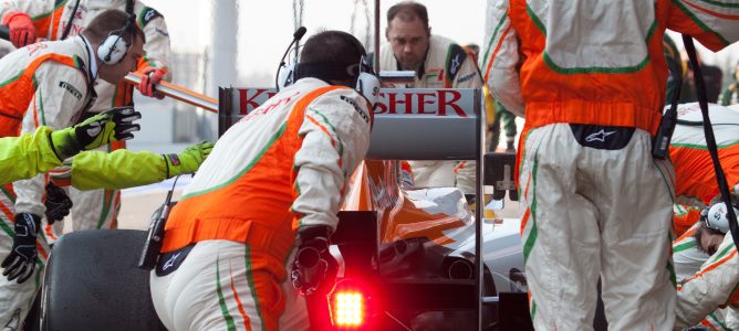 Parada del Force India en el GP Malasia 2012