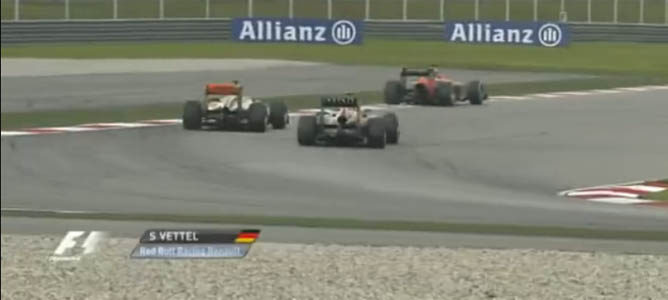 La maniobra entre Vettel y Karthikeyan