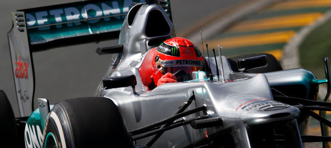 Michael Schumacher durante la sesión de clasificación