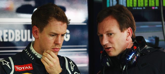 Christian Horner y Sebastian Vettel