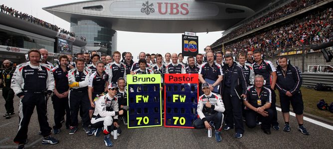 El equipo Williams celebra los 70 años de Frank Williams