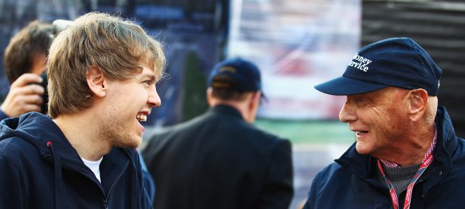 Niki Lauda y Sebastian Vettel