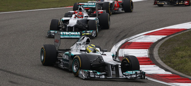 Los dos Mercedes en el GP de China