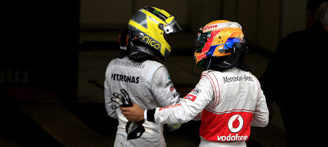 Lewis Hamilton fue el primero en tener un encontronazo con el alemán