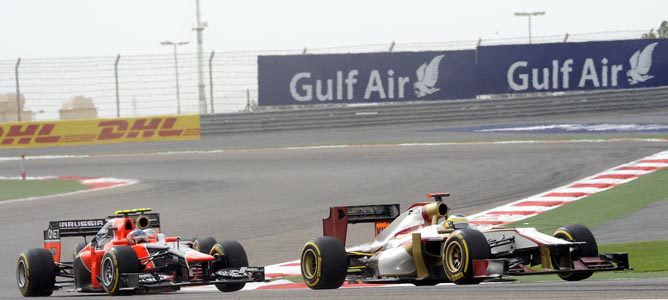 Los HRT en el circuito de Sakhir