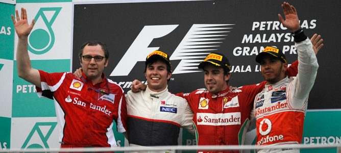 podio GP Malasia 2012