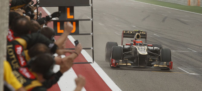 Romain Grosjean en el circuito de Sakhir