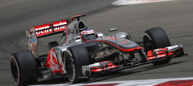 Jenson Button en el circuito de Sakhir