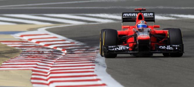 Timo Glock en el circuito de Sakhir