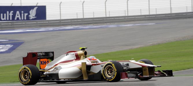 Narain Karthikeyan en el circuito de Sakhir