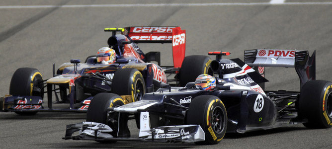 Pastor Maldonado en el circuito de Sakhir