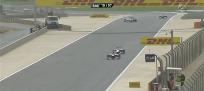 Rosberg y Hamilton en el GP de Baréin