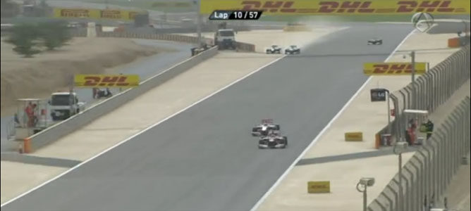 Rosberg y Hamilton en el GP de Baréin