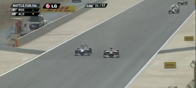 Rosberg y Alonso en el GP de Baréin