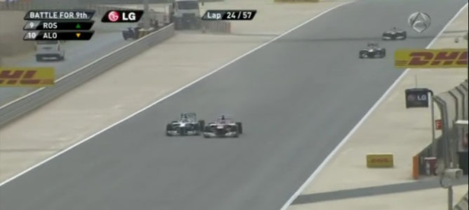 Rosberg y Alonso en el GP de Baréin