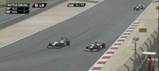 Rosberg y Alonso en el GP de Baréin