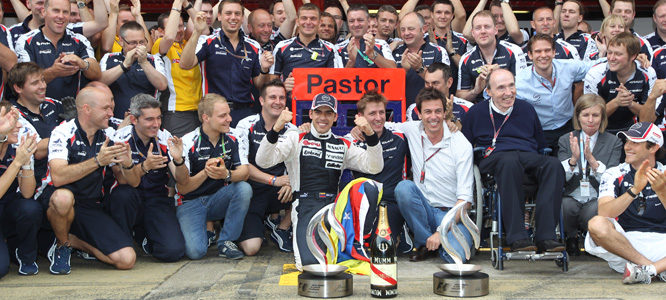 Williams celebra la victoria de Pastor Maldonado en el GP de España 2012