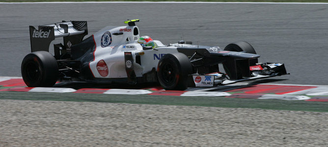 Un Sauber en el asfalto de Montmeló