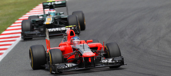 Un Marussia en el asfalto de Montmeló