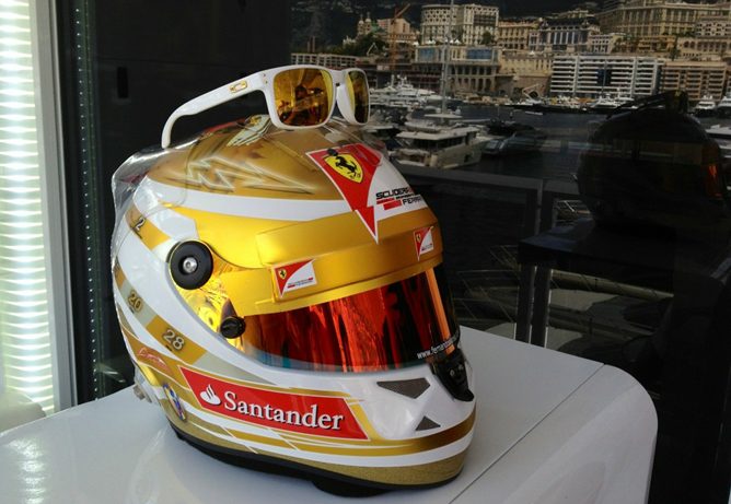 Casco de Fernando Alonso para el GP de Mónaco 2012