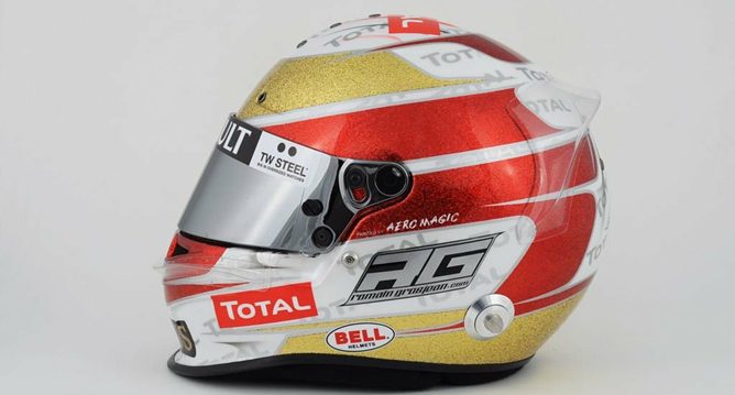 Casco de Romain Grosjean para el GP de Mónaco 2012