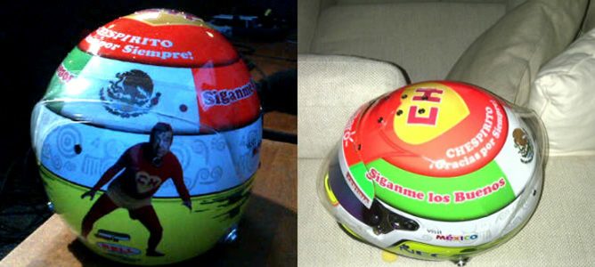 Casco de Sergio Pérez para el GP de Mónaco 2012