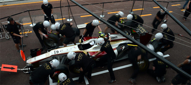 HRT practica los pit-stops