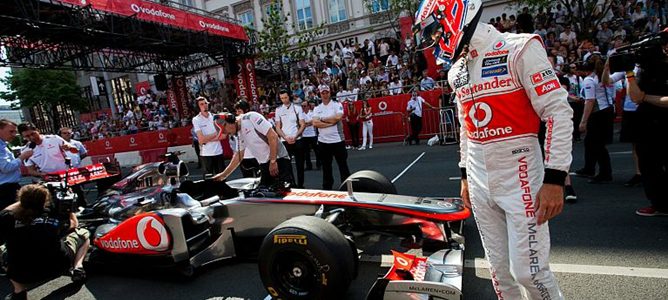 Jenson Button en Budapest